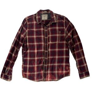 Upcylced ambercrombie unisex plaid maroon long sleeve shirt
